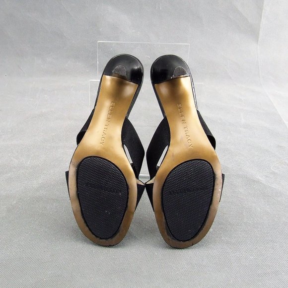 Ellen Tracy Comfy Strappy Sandals Open Toe Mules Heels 8 M - Picture 5 of 6